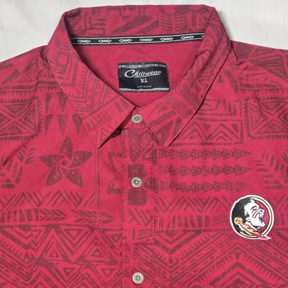 Chiliwear Other - Chiliwear Florida State Seminoles Button Up Shirt Red Tribal XL FSU